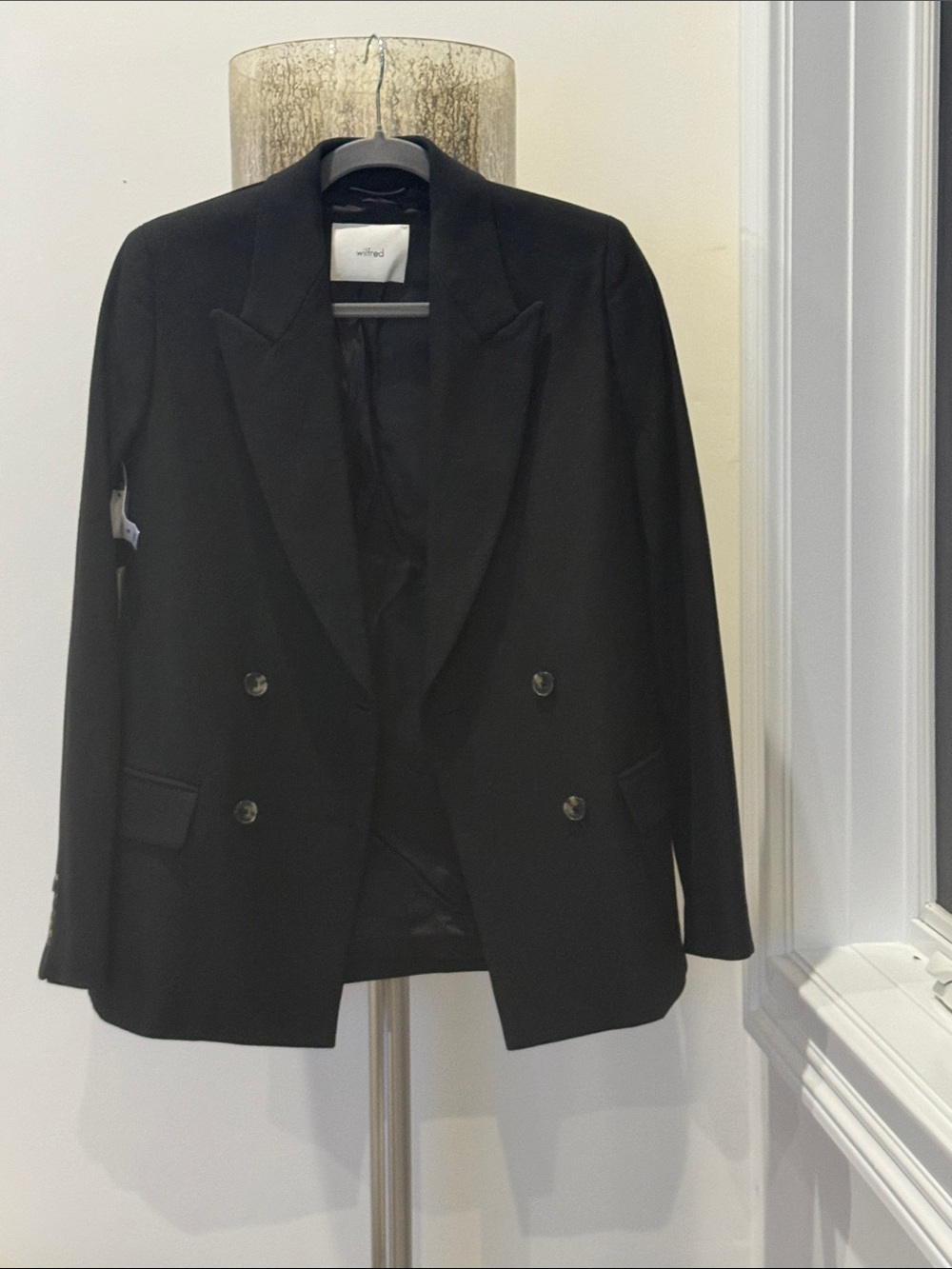 Wilfred Black Double-Breasted Tailored Blazer